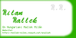 milan mallek business card